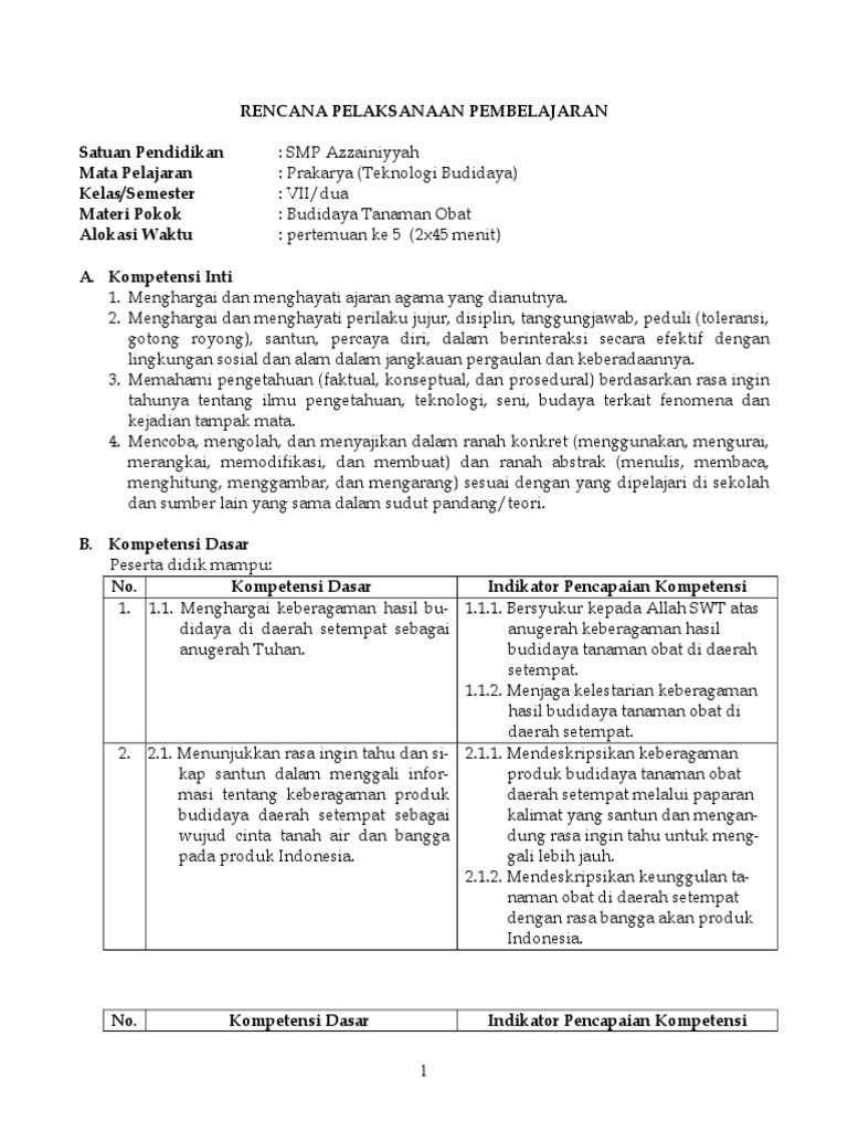03 Contoh Rpp Budidaya Tanaman Obat