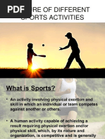 Nature of Different Sports Activities