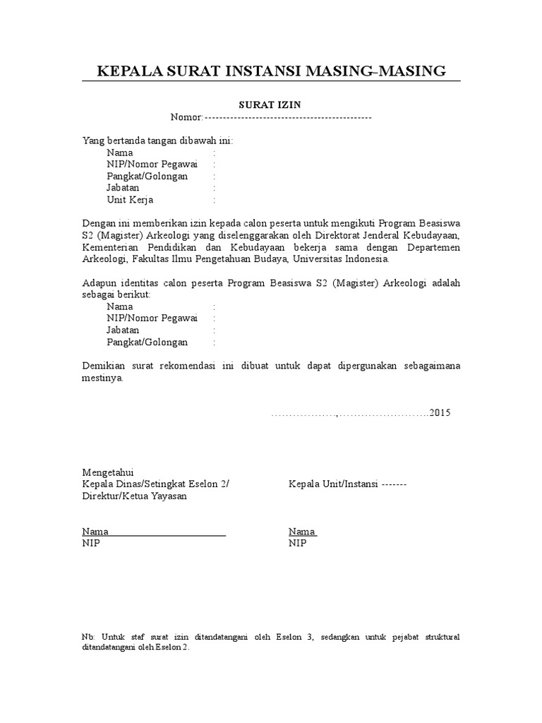 Contoh Surat Rekomendasi S2 Dari Atasan Kumpulan Surat Penting