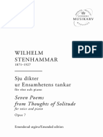 Stenhammar Wilhelm-Sju Dikter Ur Ensamhetens Tankar - (Voice Piano) - (SMH-ed) - (SMH-M601)