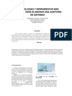 Metodologías y Herramientas Más Comunes para Elaborar Una Auditoría de Sistemas Paper