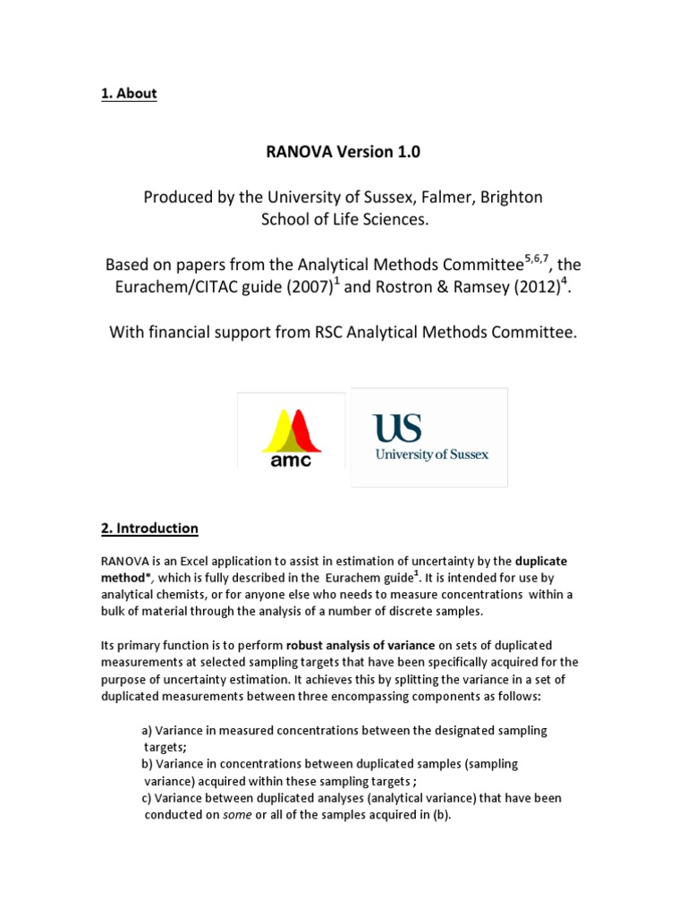 RANOVA: Uncertainty Estimation Tool | PDF | Analysis Of Variance ...