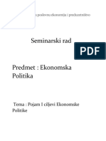 Seminarski Rad Ekonomska Politika