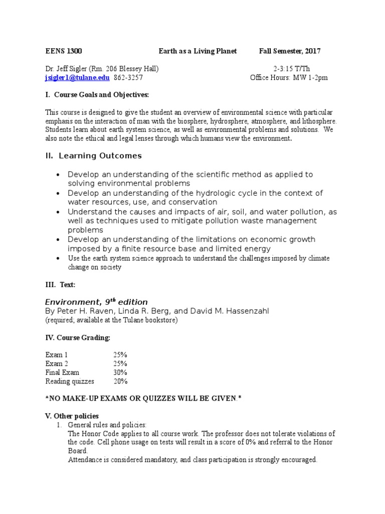 Environmental Science Course Guide | PDF | Natural Environment | Resource