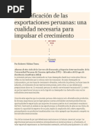 Diversificación de Las Exportaciones Peruanas