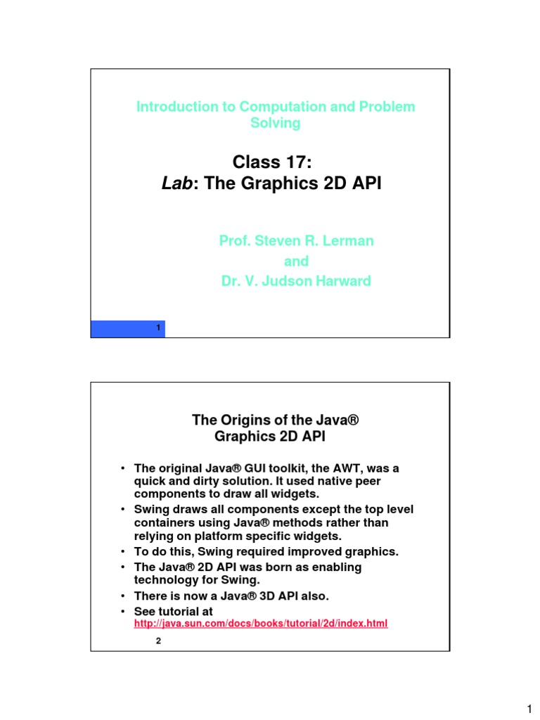 Lab: The Graphics 2D API: Class 17 | PDF | Software Engineering | Areas ...