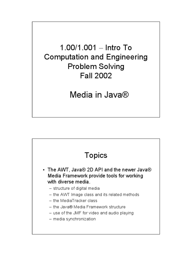 1.00/1.001 - Intro To Computation and Engineering Problem Solving Fall ...