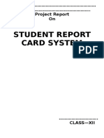Student Report Card System