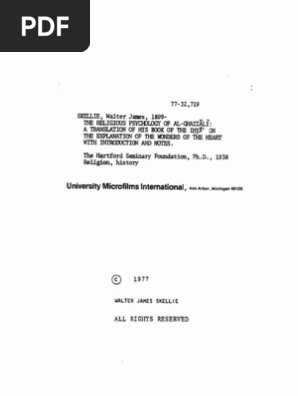 Ghazali Religious Psychology Wonders Of The Heart Nous Soul