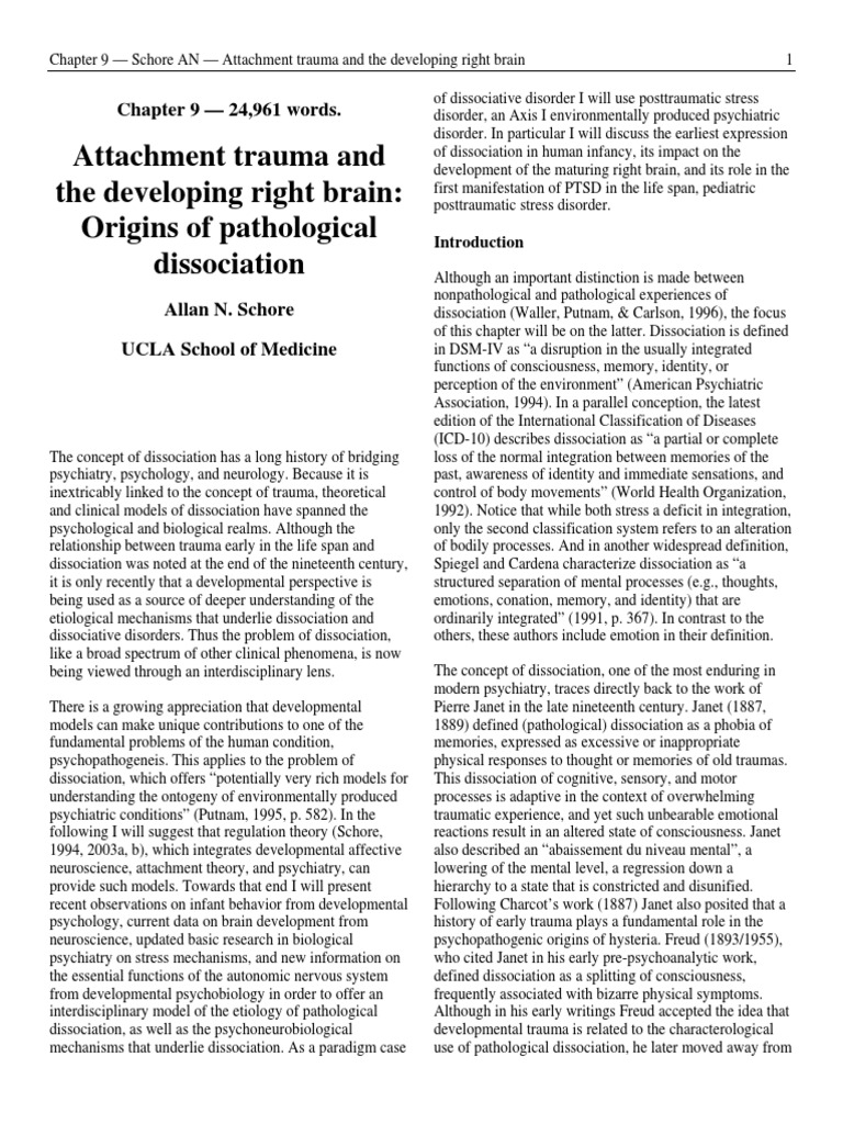 Schore - Attachment Trauma-Right Brain | PDF | Attachment Theory ...