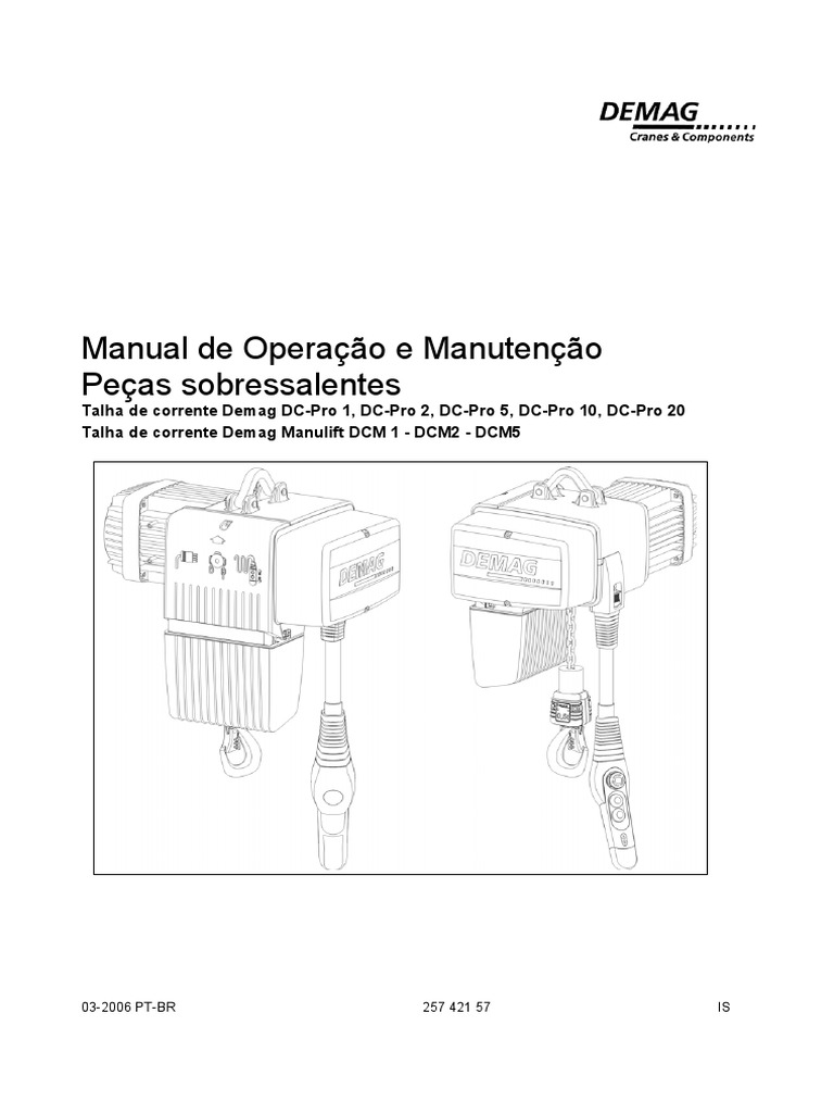 Manual Talha Demag DC-Pro | PDF | Eletricista | Corrente elétrica