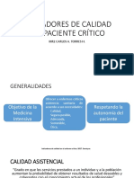 Indicadores de Calidad Del Paciente Crítico