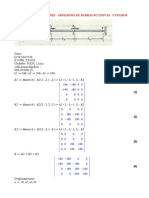 Matriz de Rigidez - Armadura - 3 Tramos Sucesivos PDF