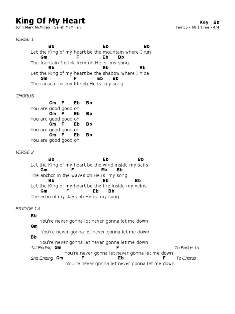 King of My Heart BB American Songs Song Structure