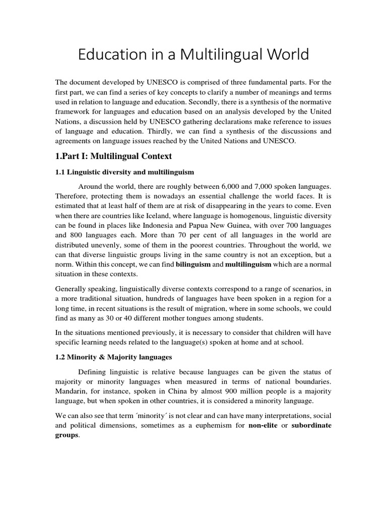 Multilingual Education Framework | PDF | First Language | Multilingualism