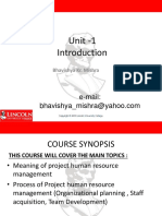 Unit - 2 Project Human Resource Management