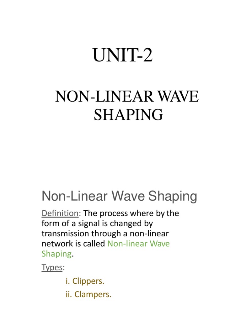 Non Linear Wave Shaping PDF Force