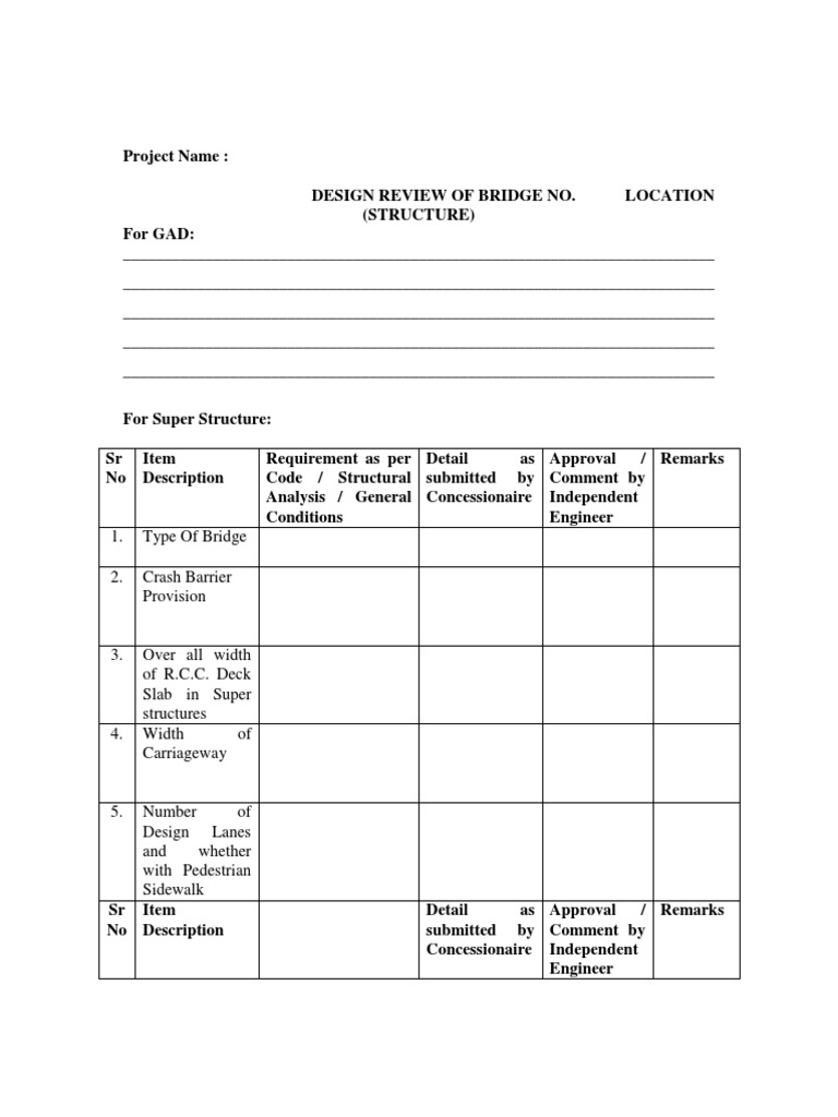 Bridge Design Review Document | PDF | Foundation (Engineering) | Beam ...