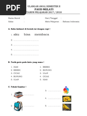 Latihan Soal Untuk Anak Paud