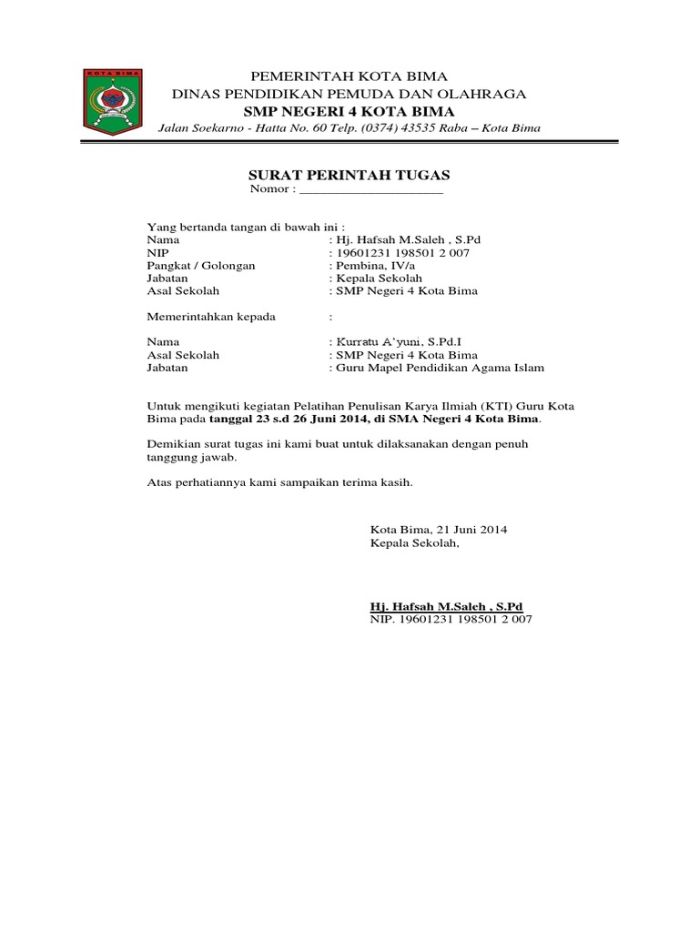 Surat Tugas Pengembangan Diri