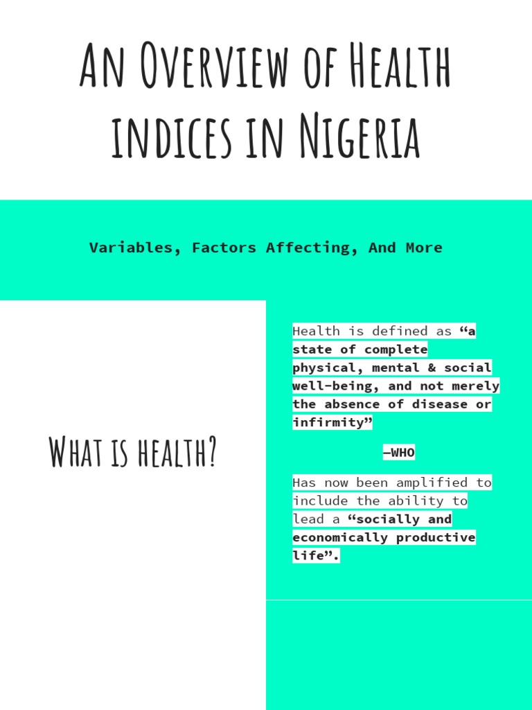 Health Indices Overview in Nigeria | PDF