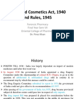 Drugs and Cosmetics Act, 1940 and Rules, 1945