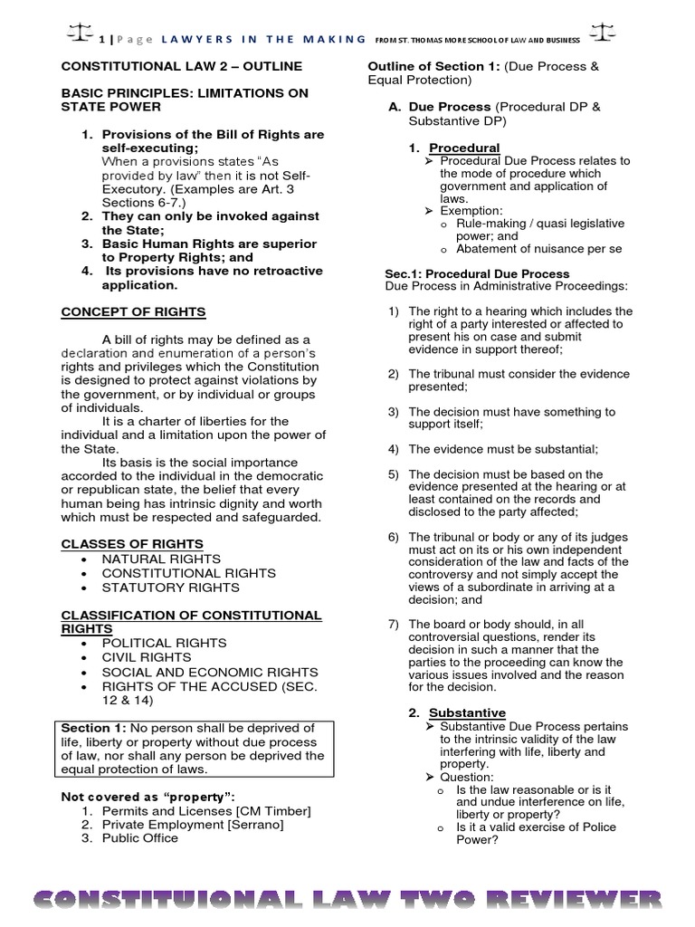 Constitutional Law 2 Outline | PDF | Search And Seizure | Search Warrant