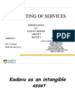 Marketing of Services: Presentation ON Kadavu Resort Group 5 Batch 3