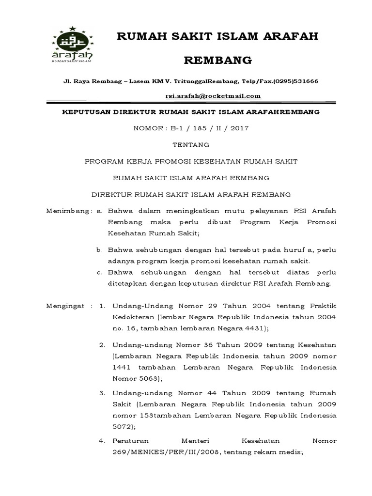 Sk Program Kerja Pkrs