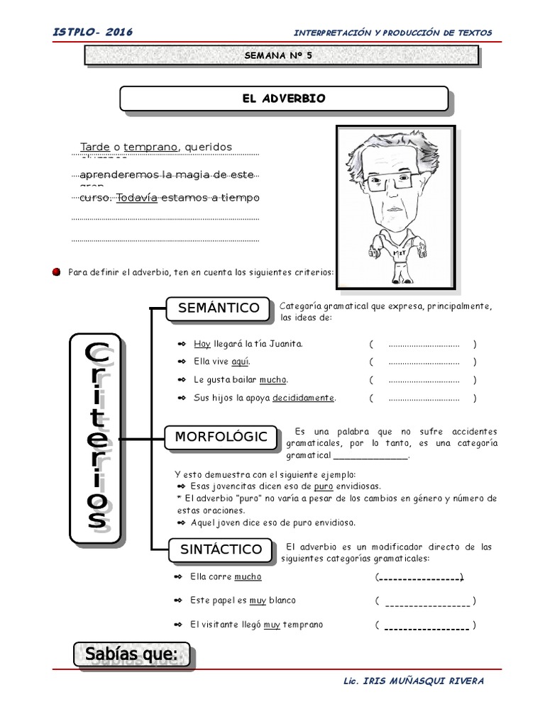 Ejemplos y Clases de Adverbios para Niños | PDF | Adverbio | Unidades ...