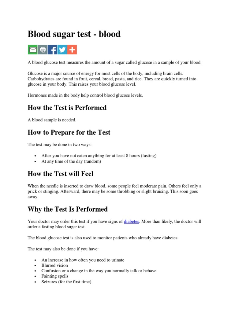 Blood Sugar Test PDF