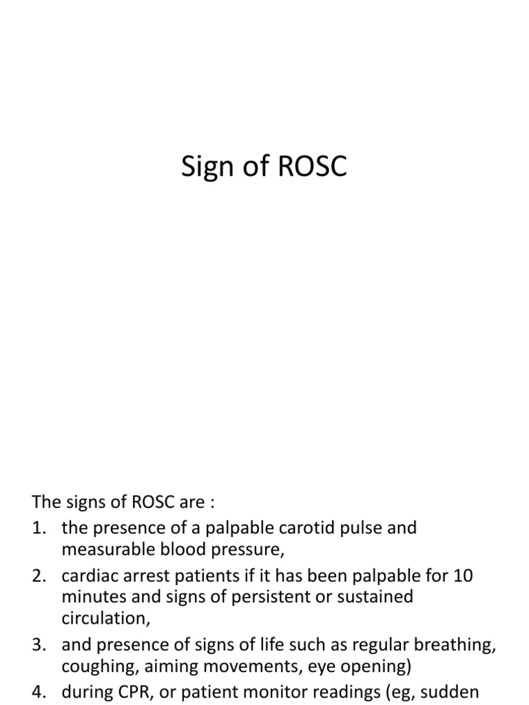 Sign of ROSC | PDF | Wellness