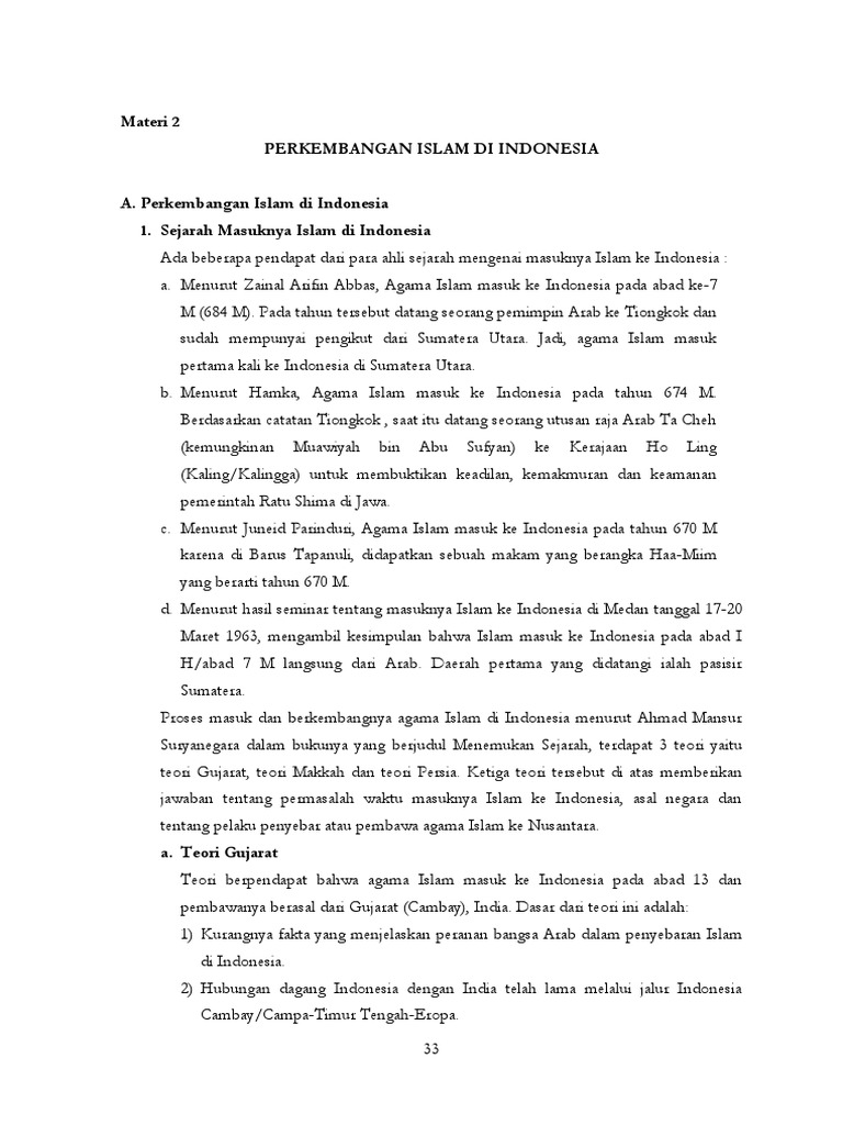 Materi Perkembangan Islam Di Indonesia  PDF
