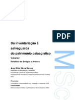 Da Inventariacao A Salvaguarda Do Patrimonio Paisagistico. Volume I - Relatorio de Estagio e Anexos. Ana Rita Basto
