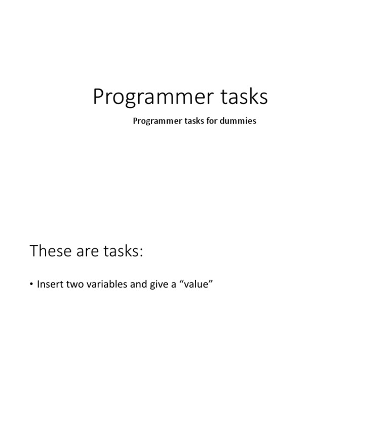 Programmer Tasks | PDF