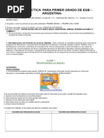 Unidad Didáctica para Primer Grado de Egb