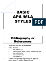 Apa Mla Style