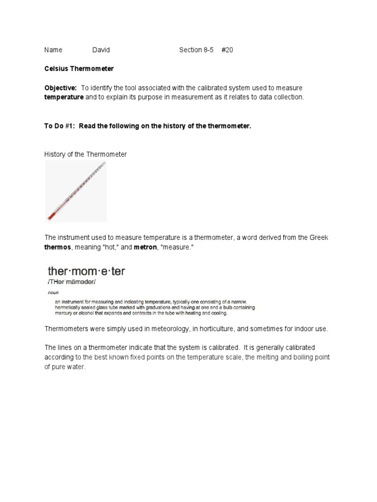 Celsius Thermometer PDF Measuring Instrument Physical Geography