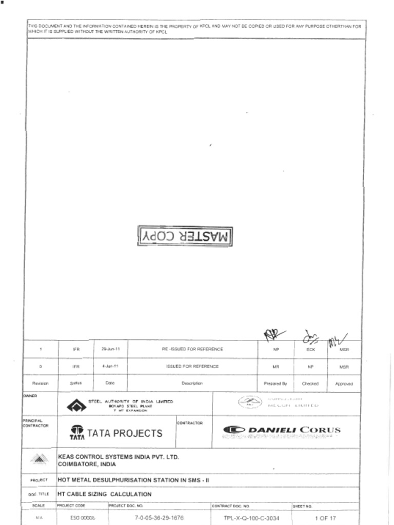 HT Cable Sizing Calculation Guide | PDF | Insulator (Electricity ...