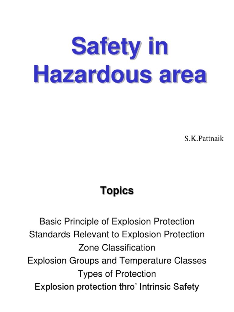 Safety in Hazardous Areas Important Points PDF Electrical
