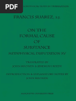 (Suarez, F, Kronen, J) On The Formal Cause of Substance