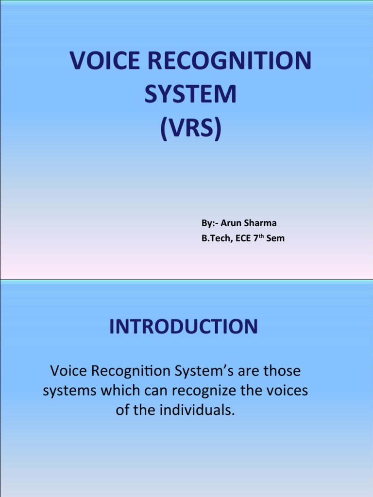 Voice Recognition System | PDF | Speech Recognition | Speech