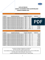 Lista de precios tubería alcantarillado y acueducto