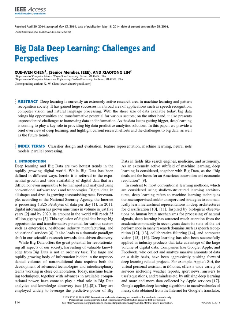 Big Data Deep Learning Challenges PDF | PDF | Deep Learning ...