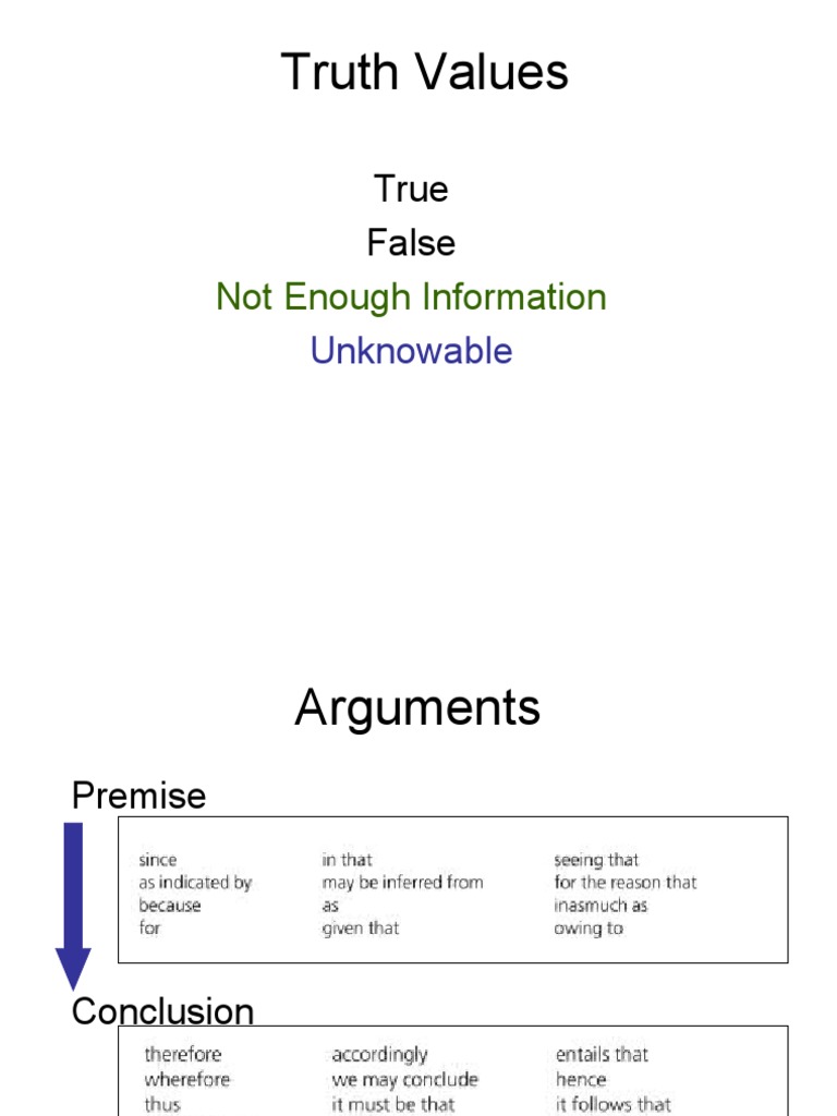 Understanding Truth Values and Arguments | PDF