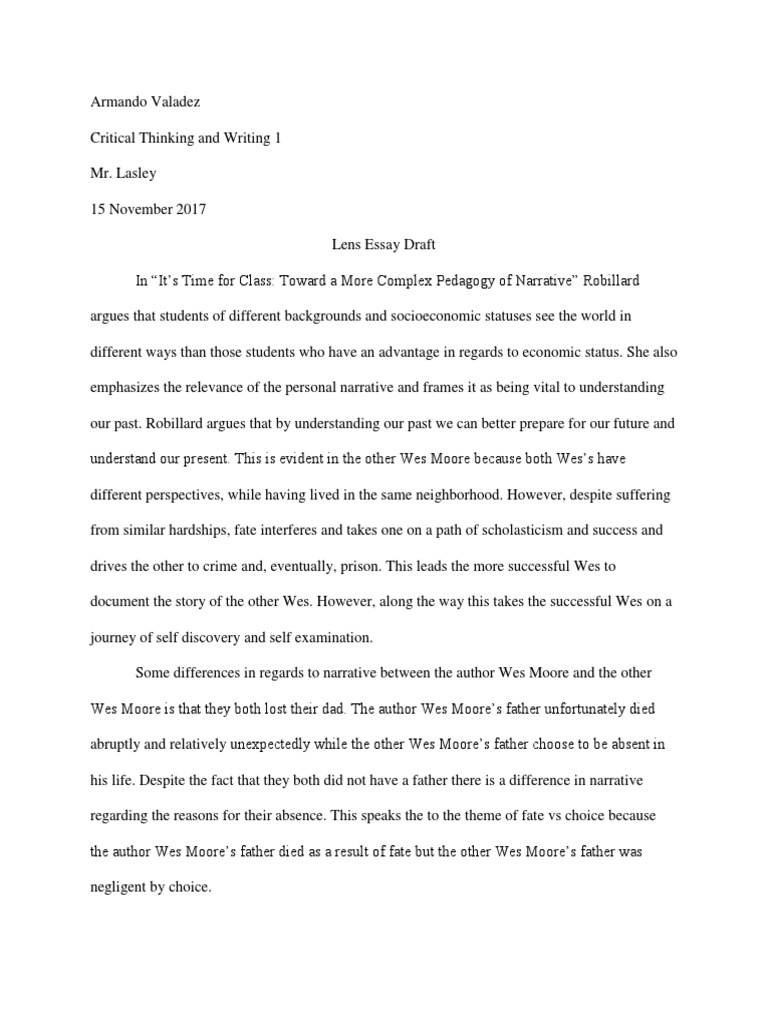 lens essay 2 Narrative Behavioural Sciences