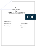 A Project Report On "Rural Marketing": Submitted To:-Submitted By