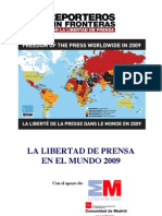 La Libertad de Prensa en El Mundo - Informe 2009 (Reporteros Sin Fronteras)