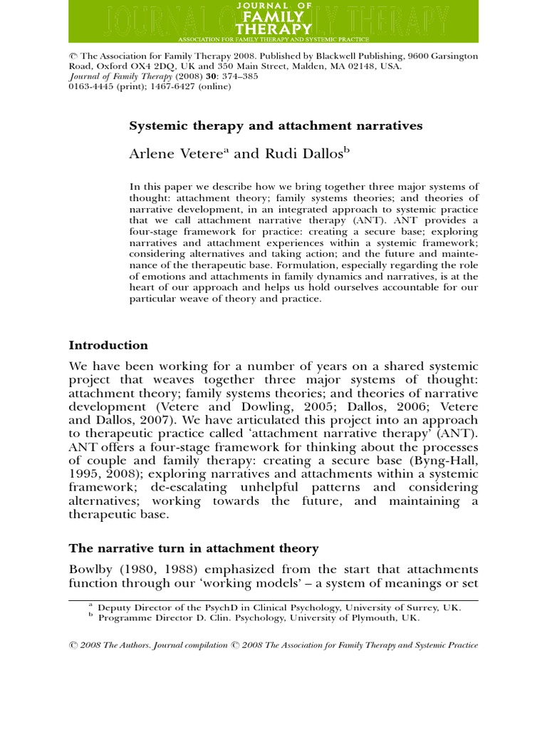 Integrating Attachment in Family Therapy | PDF | Attachment Theory ...