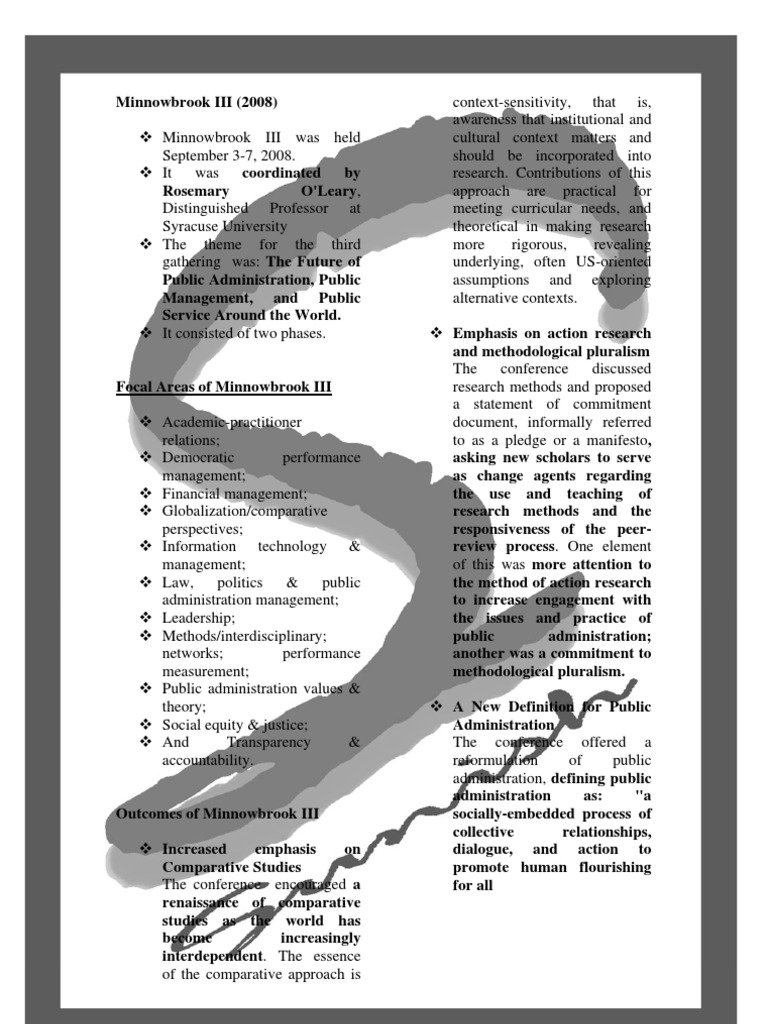 Minnowbrook III Conference Overview | PDF | Public Administration ...